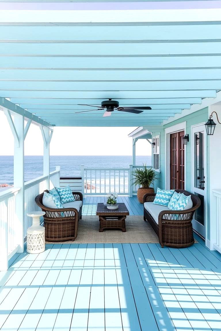 Seafoam Blue Serenity Deck - 24 Deck Color Ideas
