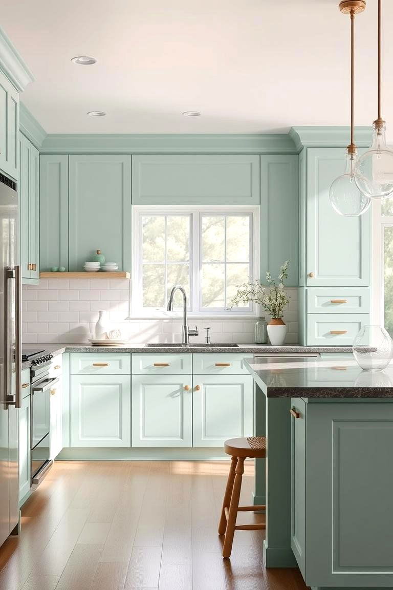 Seafoam Green Cabinetry Charm - 24 Seafoam Green Kitchen Ideas