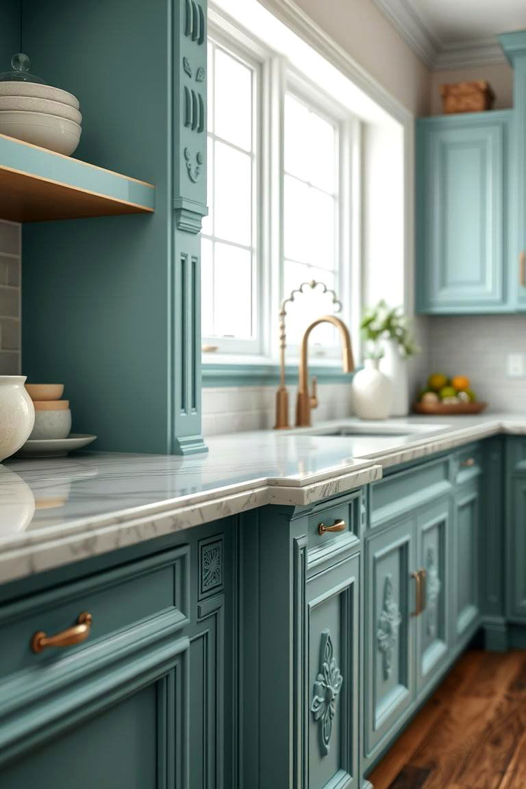 Seafoam Green Countertop Accents - 24 Seafoam Green Kitchen Ideas