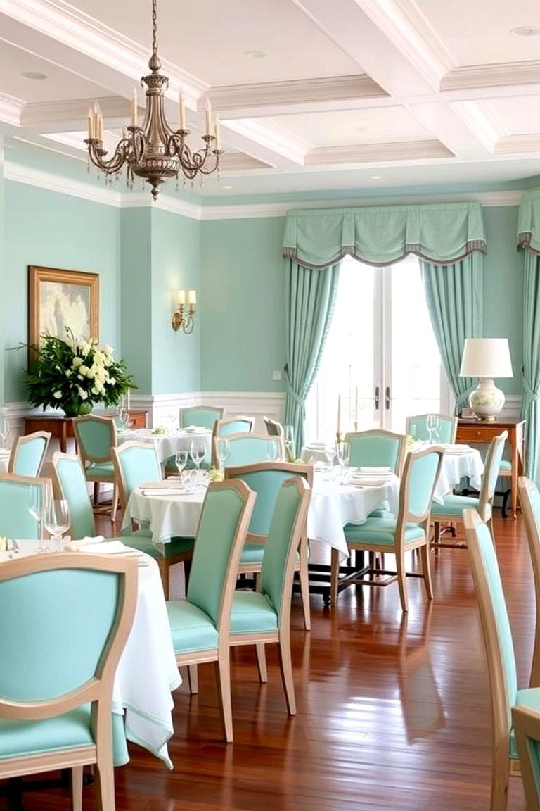 Seafoam Green Dining Area Integration - 24 Seafoam Green Kitchen Ideas