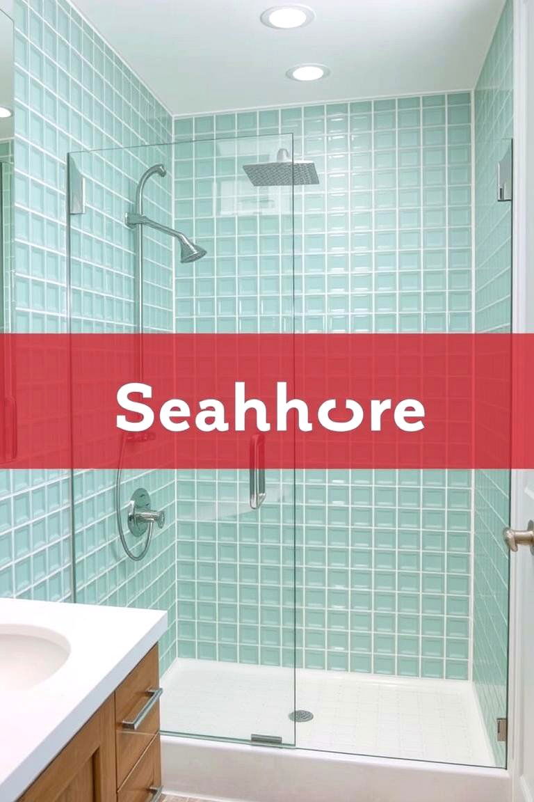 Seafoam Green Glass Tiles - 24 Green Bathroom Tile Ideas