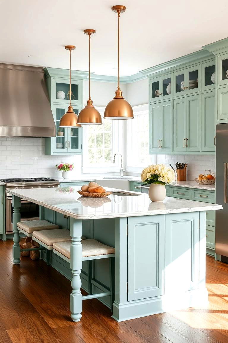 Seafoam Green Kitchen Island Inspiration - 24 Seafoam Green Kitchen Ideas