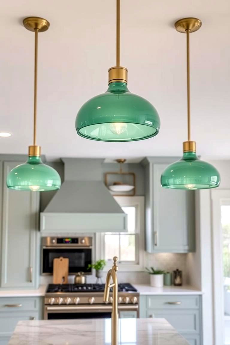 Seafoam Green Lighting Fixtures - 24 Seafoam Green Kitchen Ideas