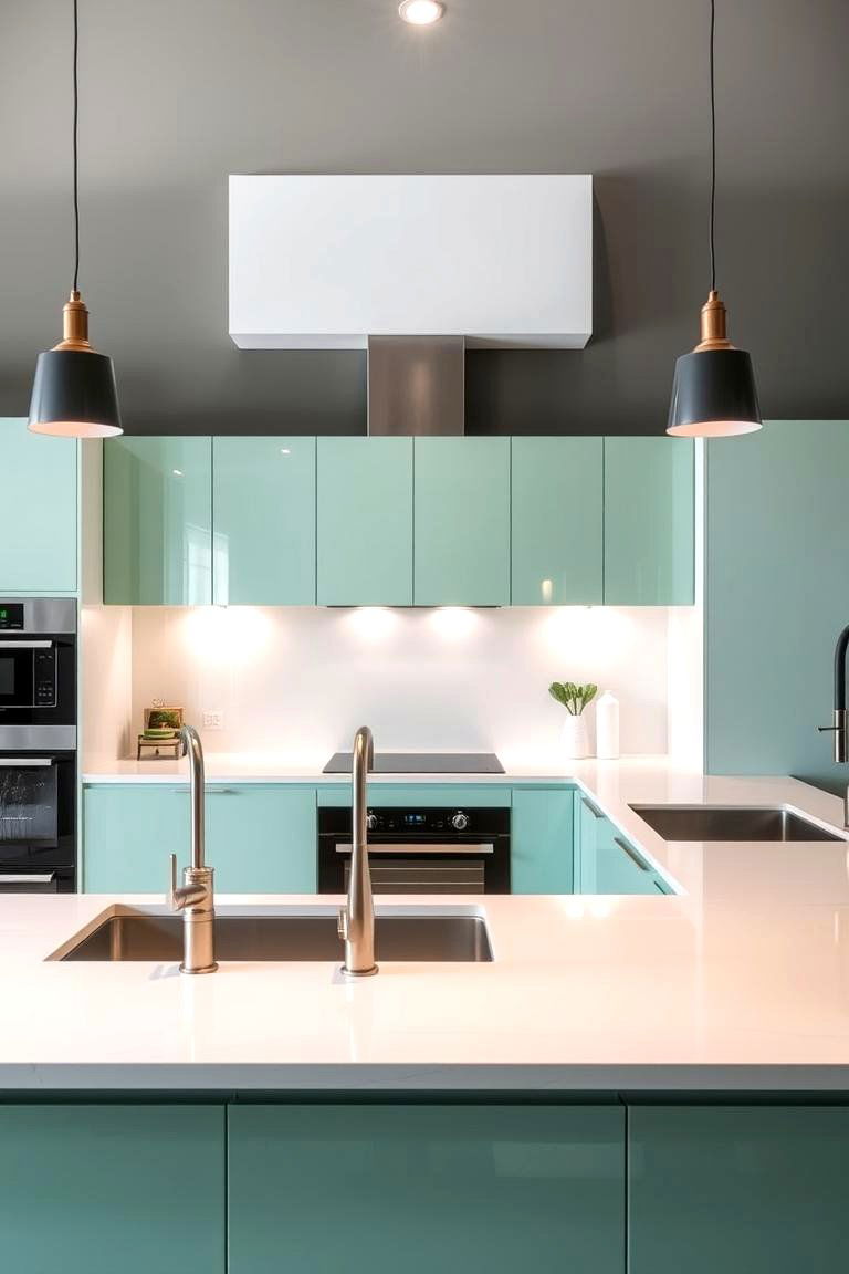 Seafoam Green Modern Elegance - 24 Seafoam Green Kitchen Ideas