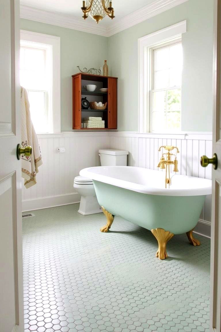 Seafoam Green Penny Tiles for Vintage Charm - 24 Green Tile Bathroom Ideas