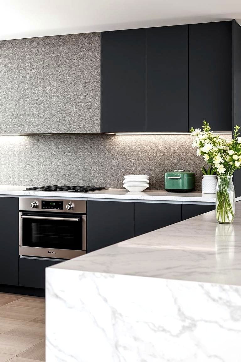 Seafoam Green Textural Contrast - 24 Seafoam Green Kitchen Ideas