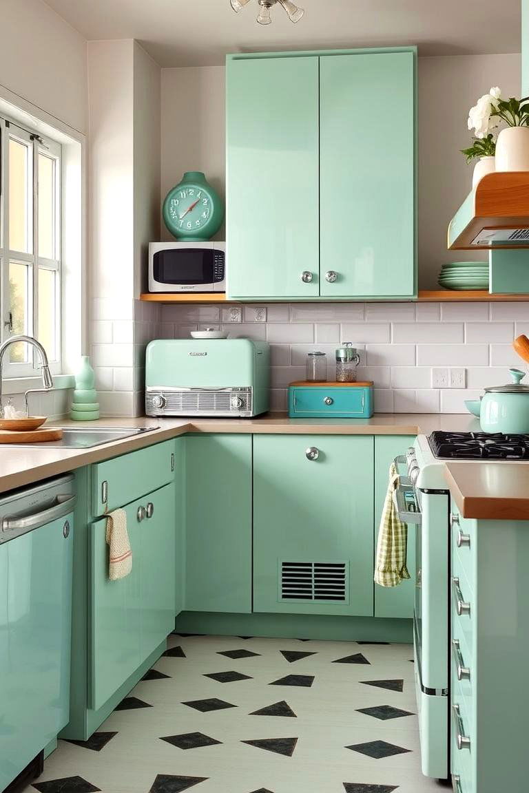 Seafoam Green Vintage Vibes - 24 Seafoam Green Kitchen Ideas