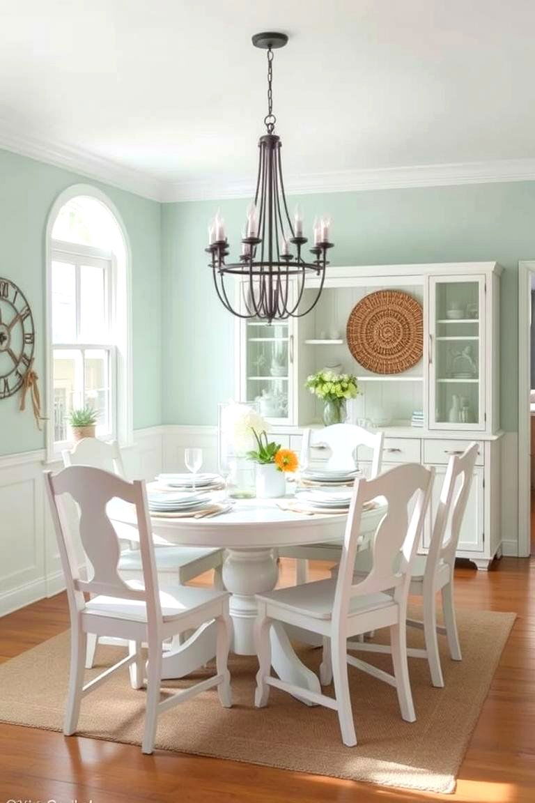 Seafoam Green for a Calm Coastal Effect - 24 Green Dining Room Ideas