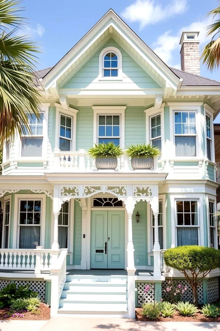 Seafoam Splendor - 24 Green Victorian House Colors