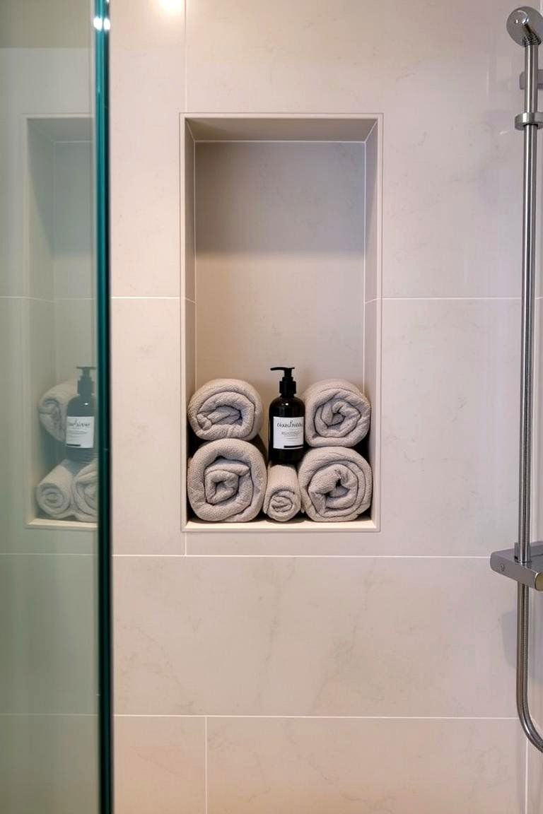Seamless Built in Niches - 24 Towel Storage Ideas