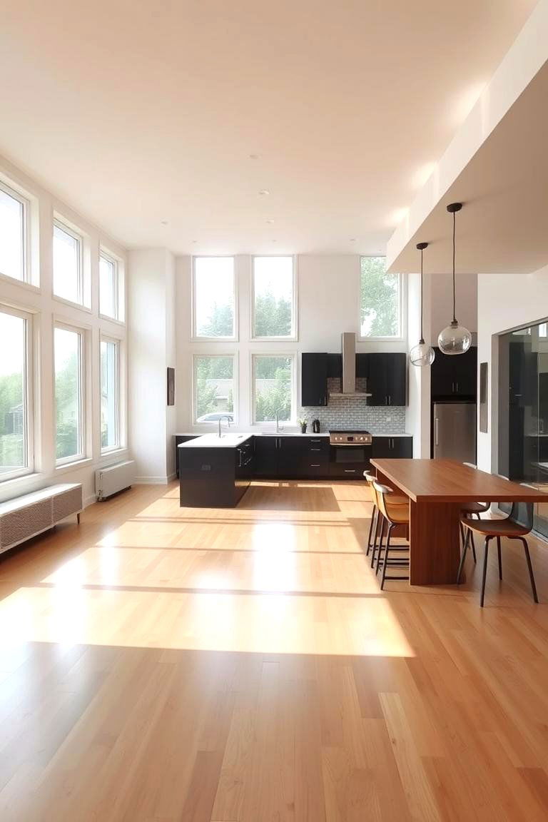 Seamless Flow with Consistent Flooring - 24 Open Kitchen Living Room Ideas