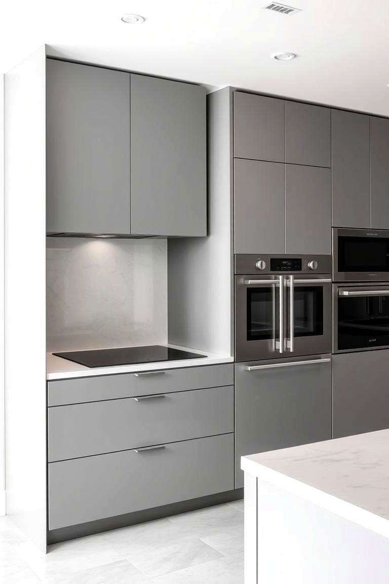 Seamless Gray Integrated Appliances - 24 Gray and Black Kitchen Ideas