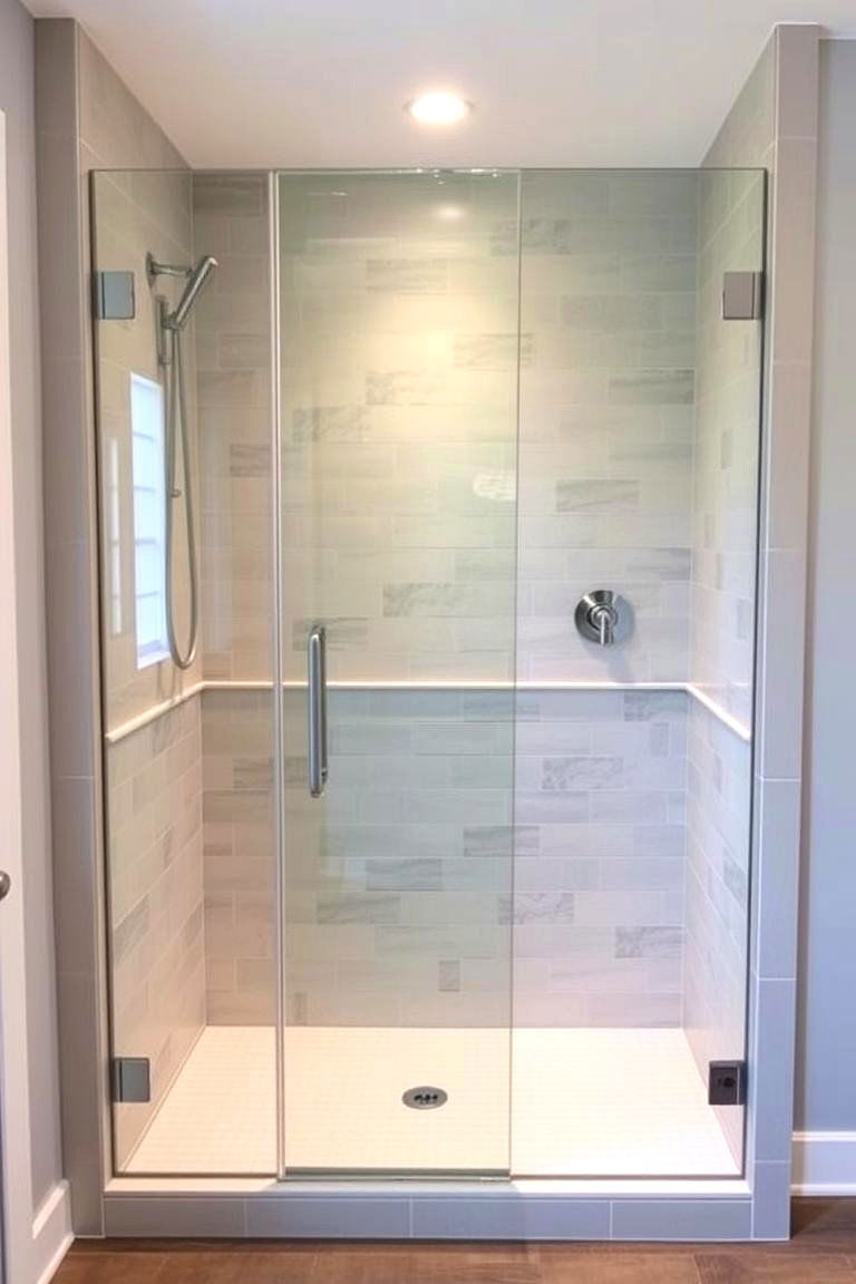 Seamless Half Wall with a Frameless Glass Extension - 24 Half-wall Shower Ideas