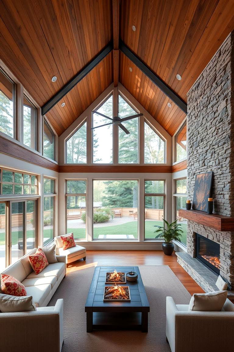 Seamless Indoor Outdoor Connection - 24 Rooms With Fireplaces With Vaulted Ceilings Features