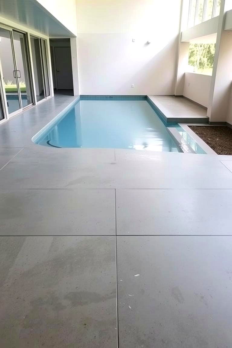 Seamless Indoor Outdoor Transition - 24 Concrete Pool Deck Ideas
