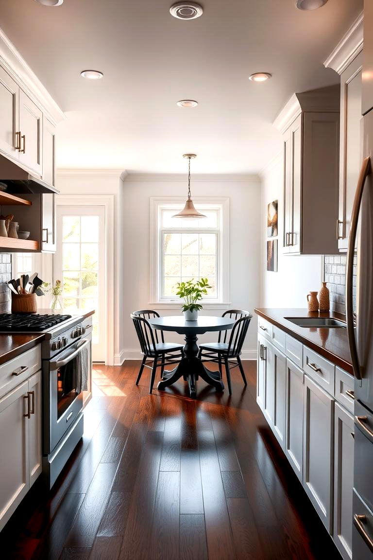 Seamless Transition from Other Areas - 24 Kitchen With Dark Wood Floors