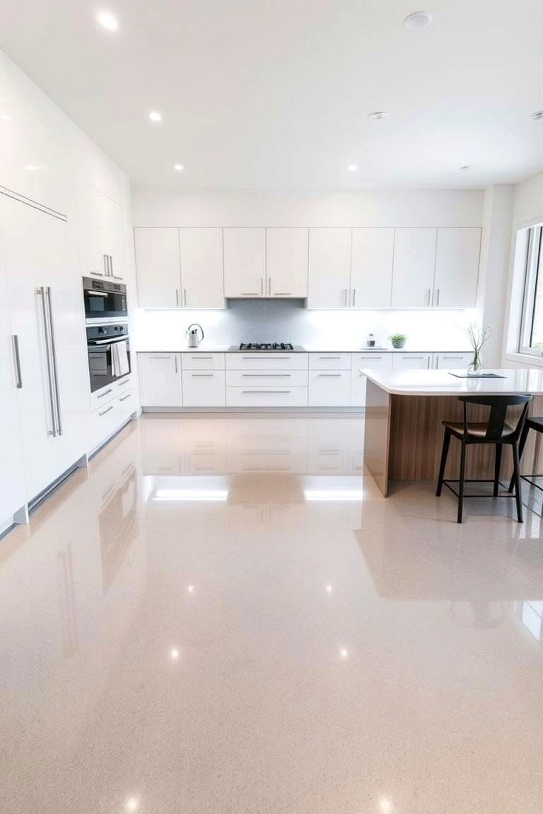 Seamless and Customizable Epoxy - 24 Kitchen Flooring Ideas