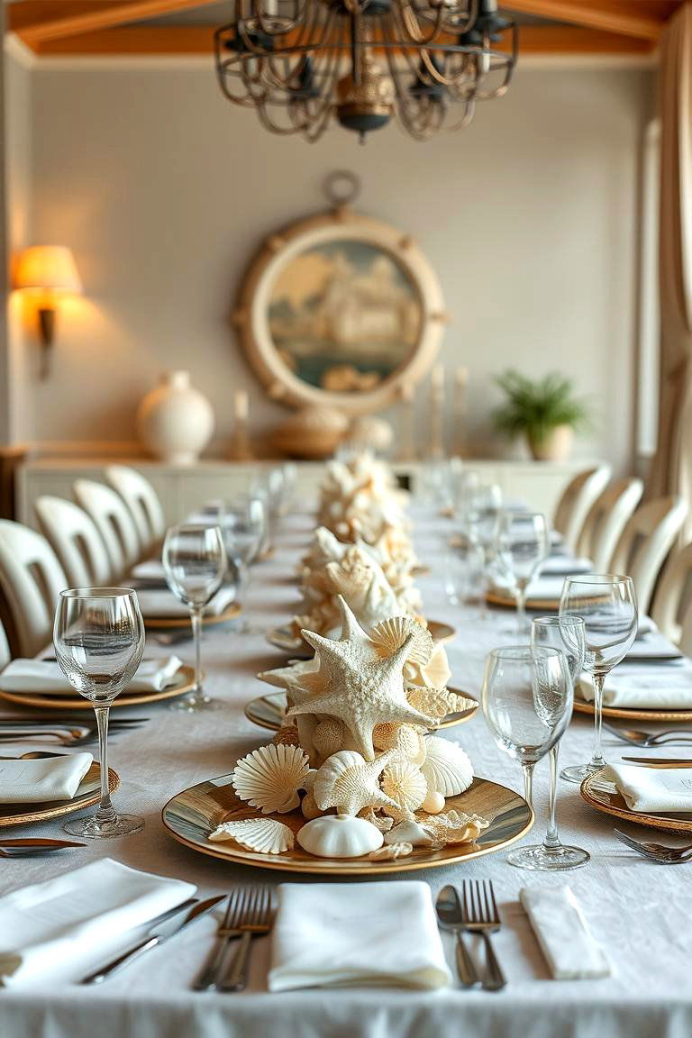 Seashell Centerpieces - 24 Coastal Dining Room Ideas