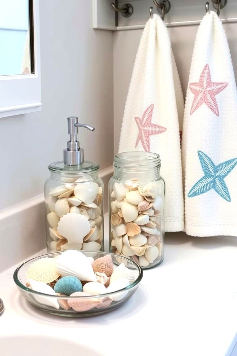 Seashell Decor to Bring the Ocean Inside - 24 Nautical Bathroom Ideas