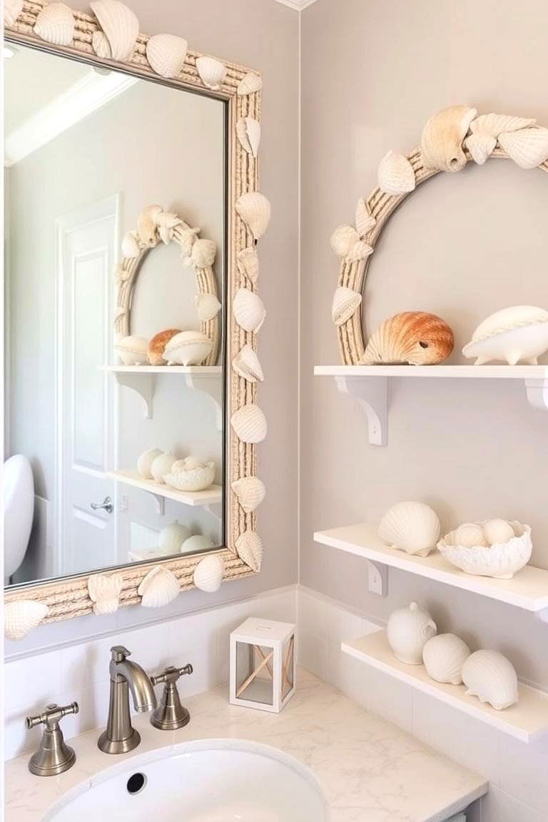 Seashell Decorations - 24 Coastal Bathroom Ideas