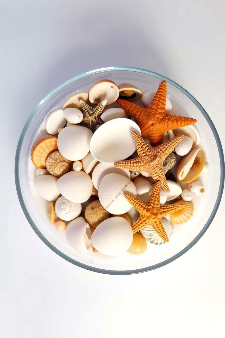 Seashell Displays for Beach Weddings - 24 non-floral wedding centerpiece ideas