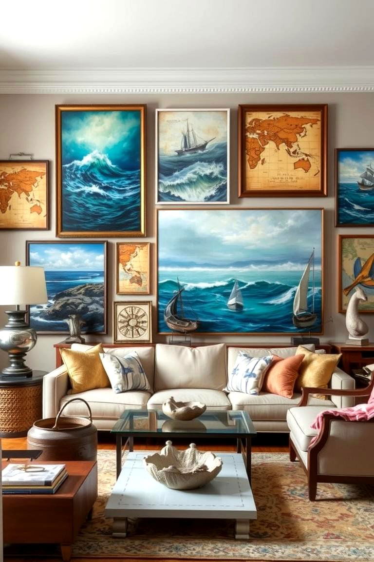 Seaside Artwork and Decor - 24 Coastal Living Room Ideas