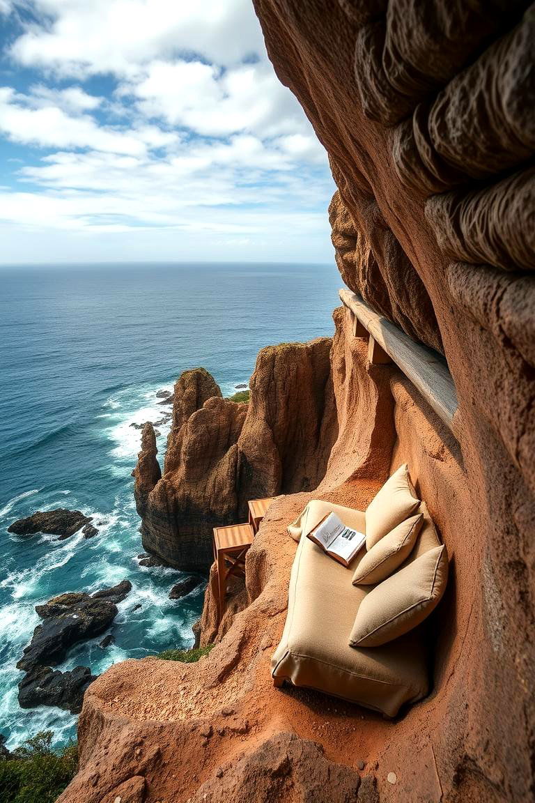 Seaside Cliff Reading Nook - 24 Outdoor Reading Nook Ideas