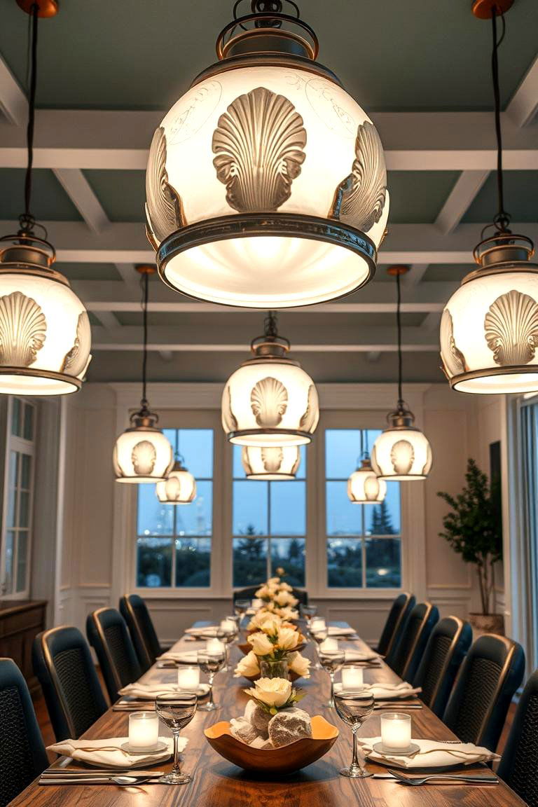 Seaside Light Fixtures - 24 Coastal Dining Room Ideas