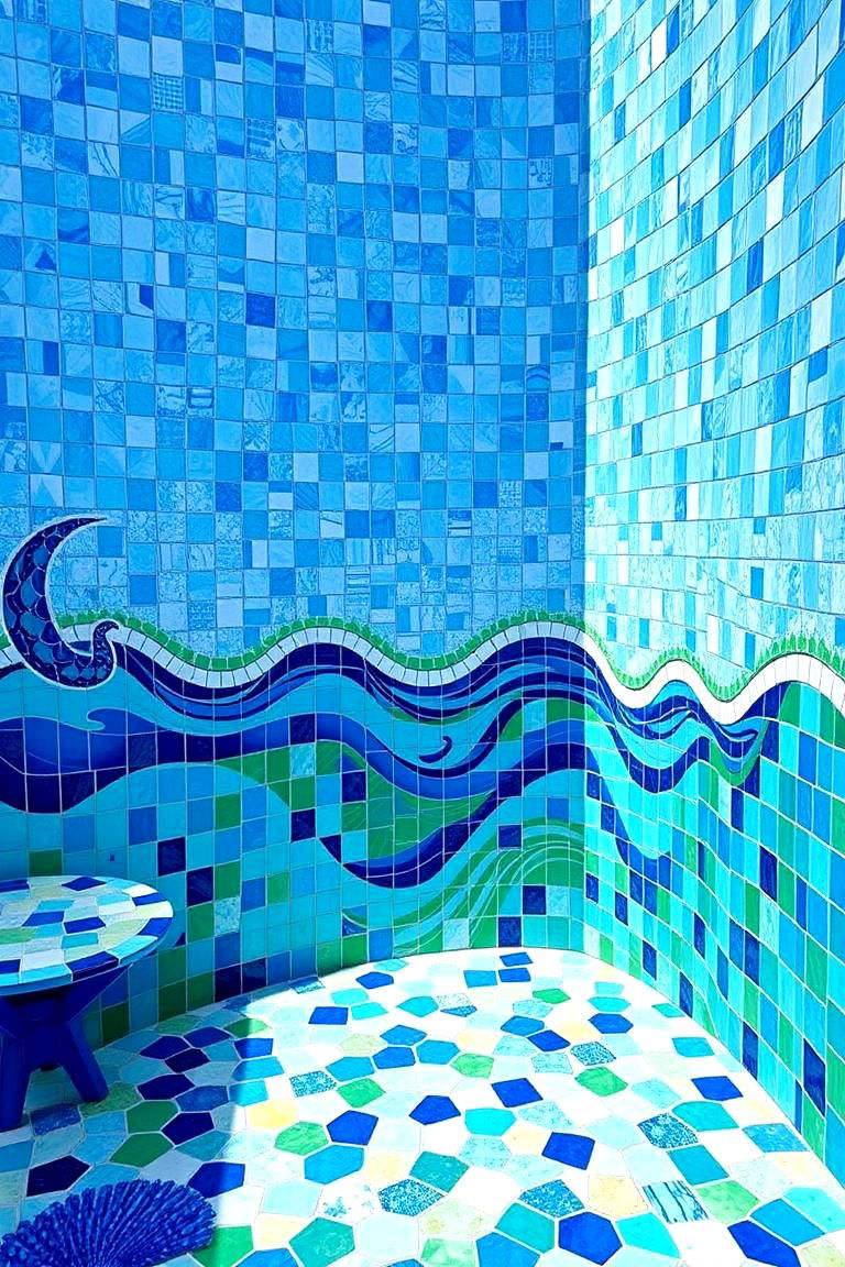 Seaside Mosaic Patterns - 24 Underwater Mermaid Bedroom Ideas