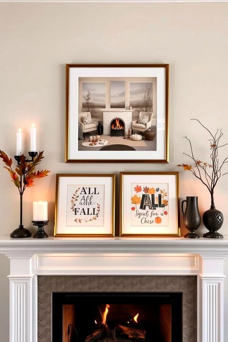 Seasonal Artwork Displays - 24 Fall Mantel Decor Ideas