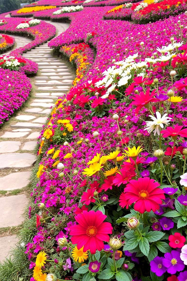 Seasonal Bloom Terrace - 24 Terraced Garden Ideas