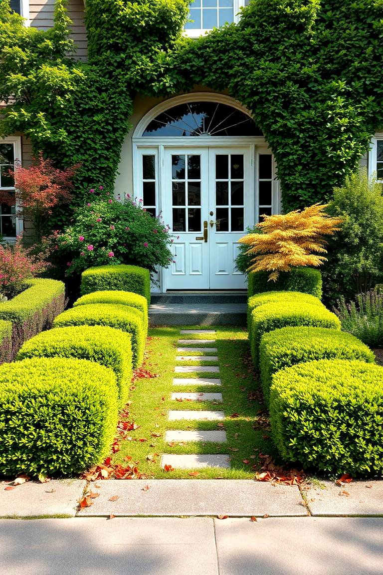 Seasonal Color Accents - 24 Front Yard Boxwood Designs