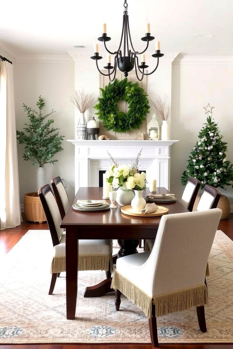 Seasonal Decor Enhancements - 24 Dining Room With Fireplace