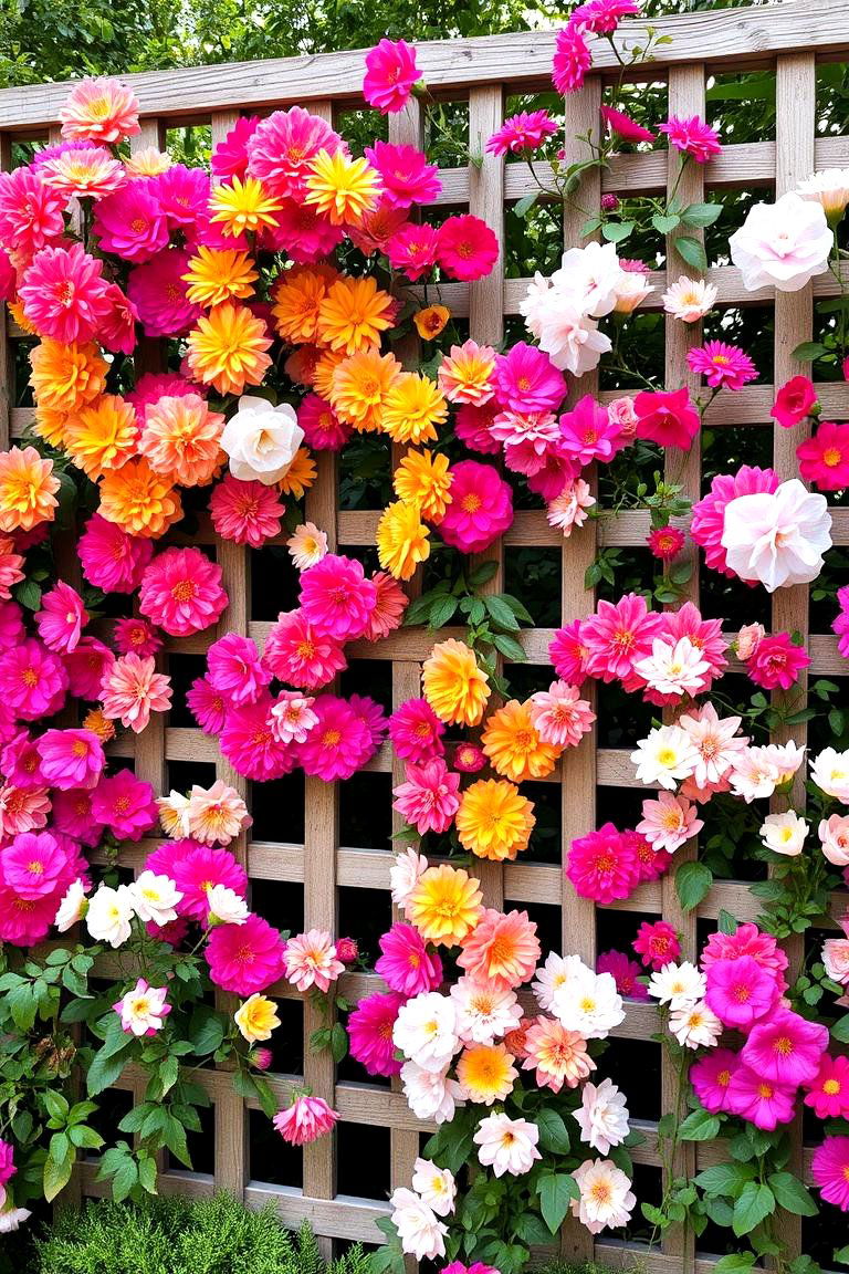 Seasonal Floral Display Lattice - 24 Lattice Fence Ideas