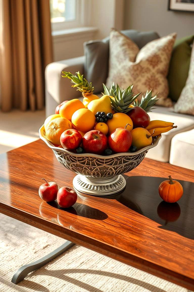 Seasonal Fruit Bowl Display - 24 Coffee Table Centerpiece Ideas