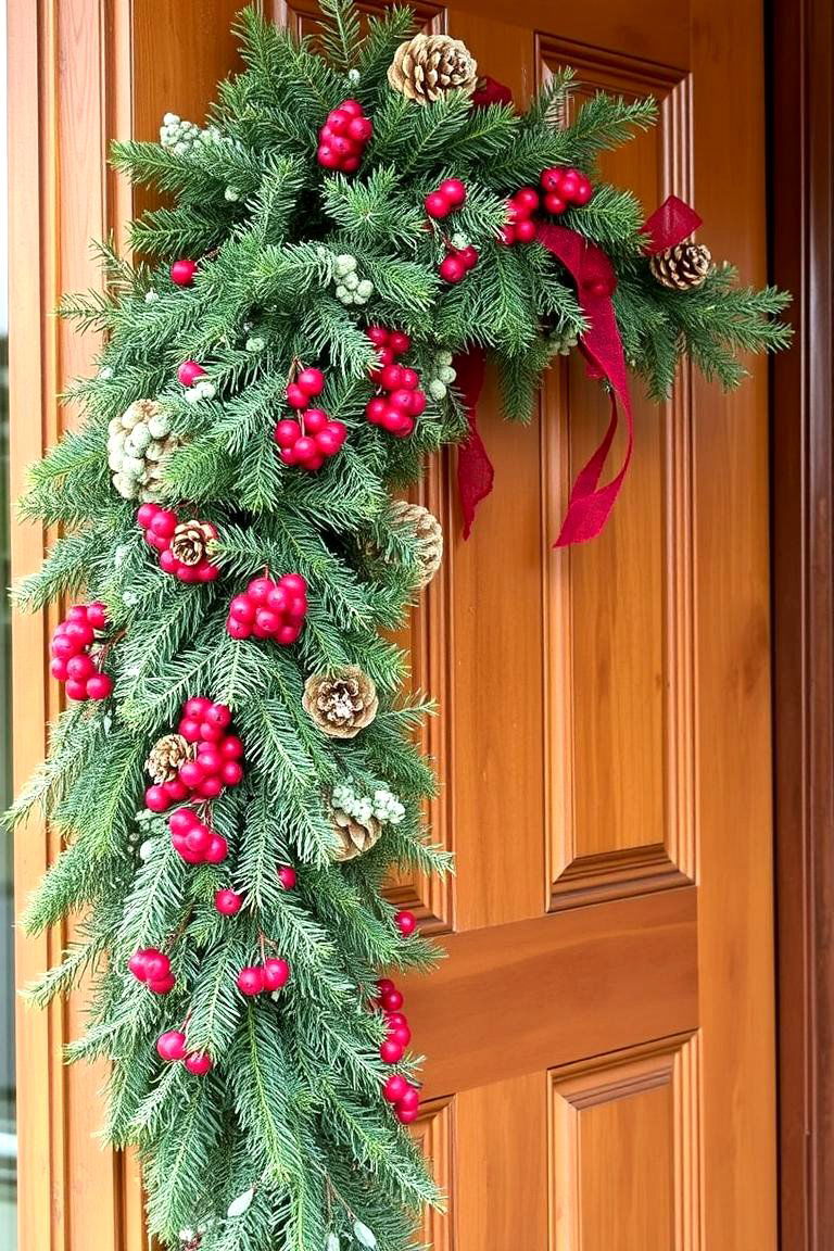 Seasonal Garland for a Natural Feel - 24 Front Door Decor Ideas