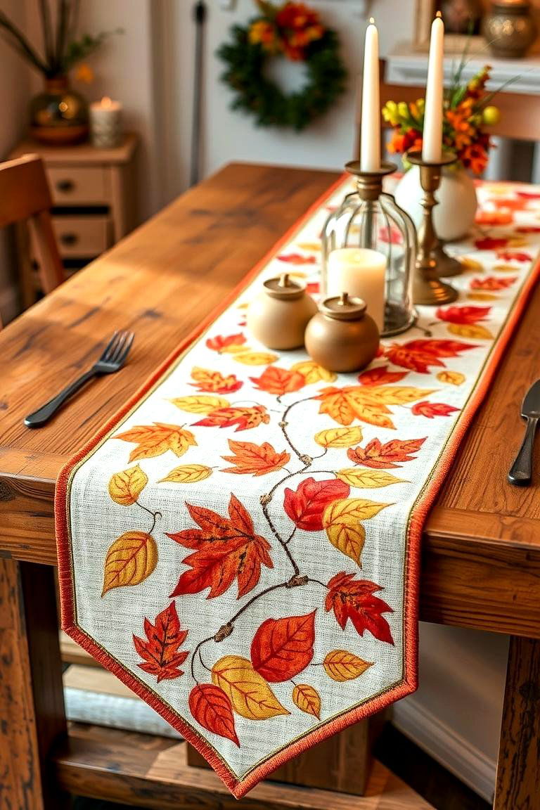 Seasonal Motif Table Runner - 24 Table Runner Ideas