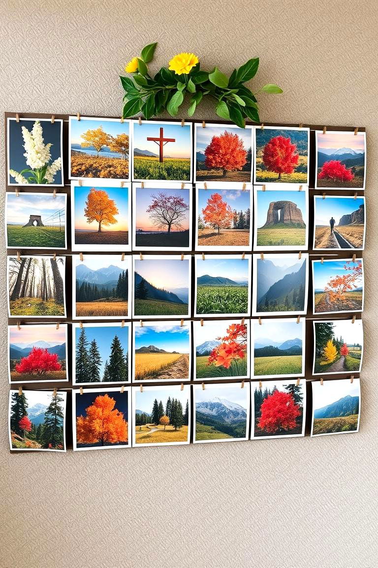 Seasonal Photo Swap Board - 24 Photo Wall Ideas