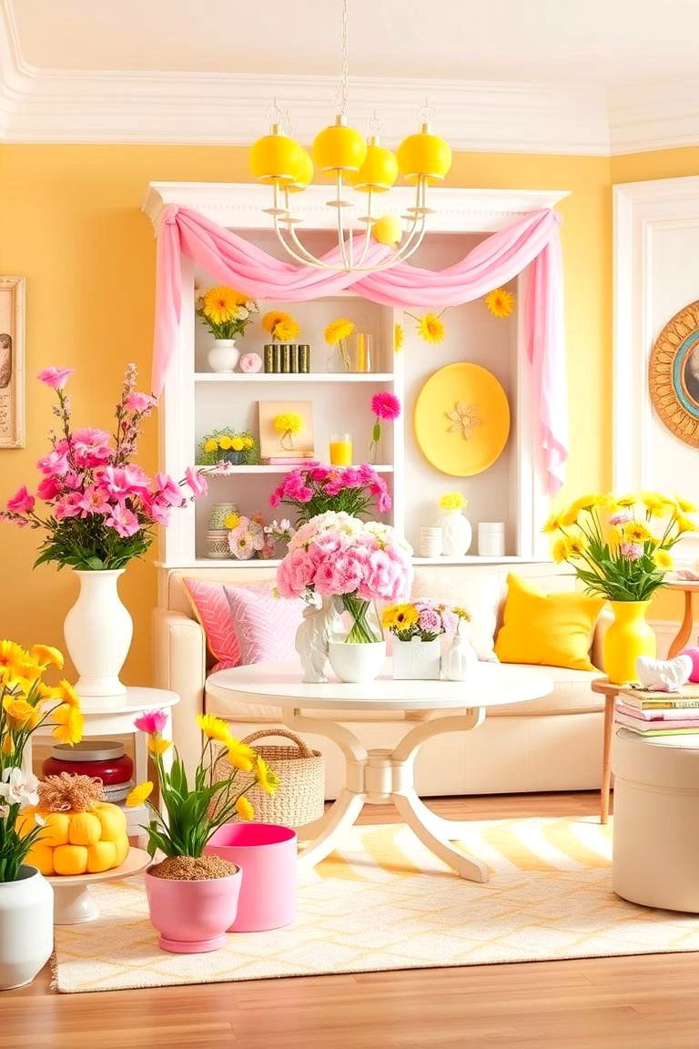 Seasonal Spring Decor for Uplifting Ambience - 24 How to Decorate With Yellow and Pink
