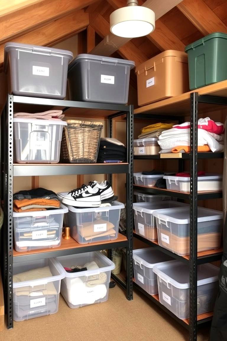 Seasonal Storage Solution with Easy Access - 24 Low Ceiling Small Attic Room Ideas