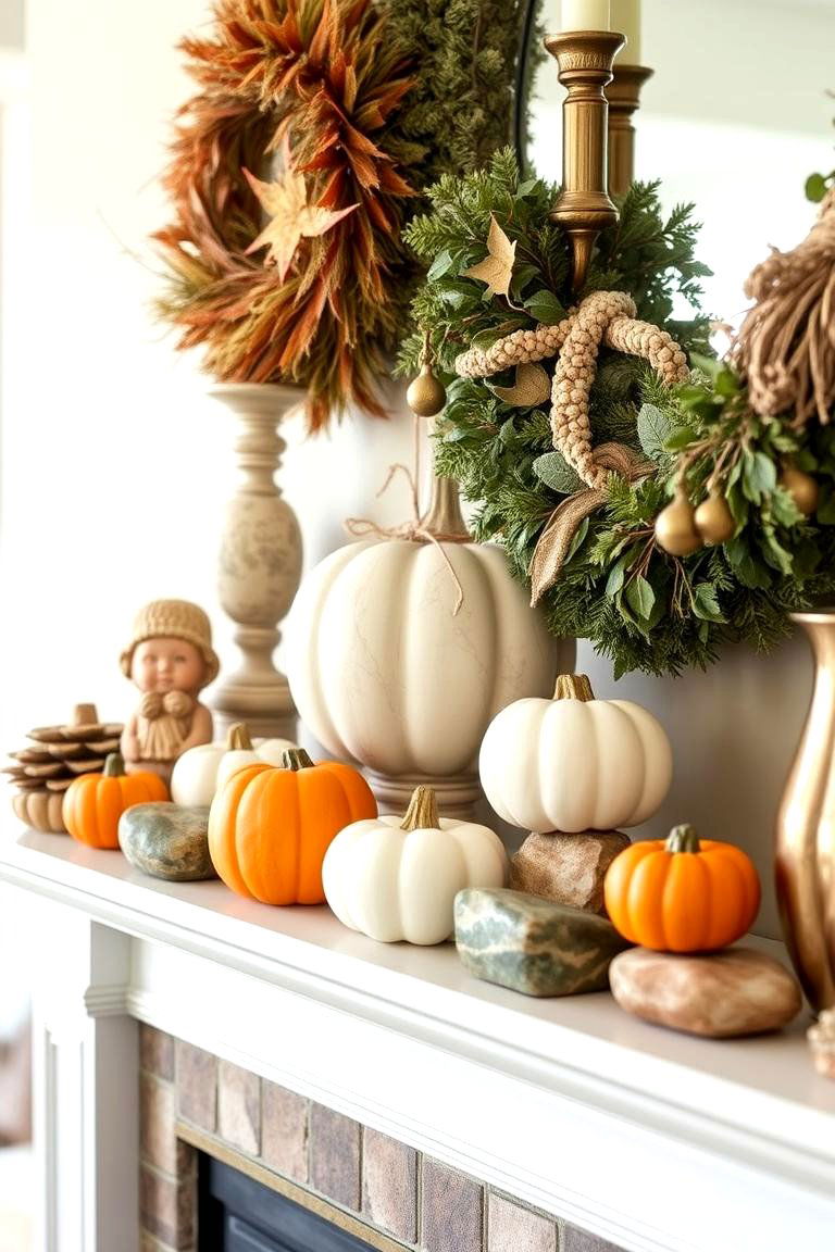 Seasonal Tabletop Decor - 24 Fall Mantel Decor Ideas
