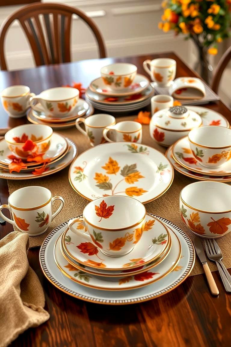 Seasonal Tableware Display - 24 Thanksgiving Decoration Ideas