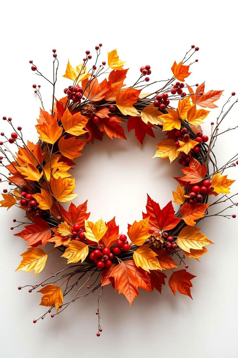 Seasonal Wreath as a Table Feature - 24 thanksgiving table decor ideas