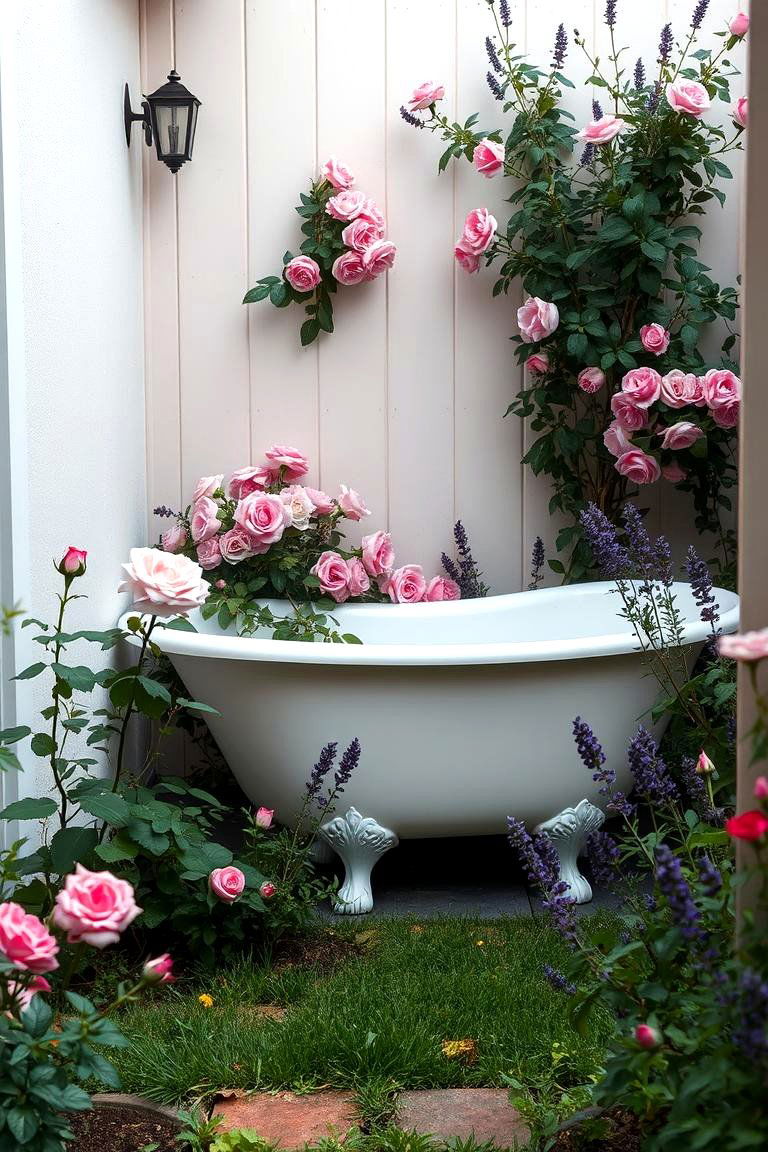 Secluded Garden Clawfoot Tub - 24 Outdoor Bathtub Ideas