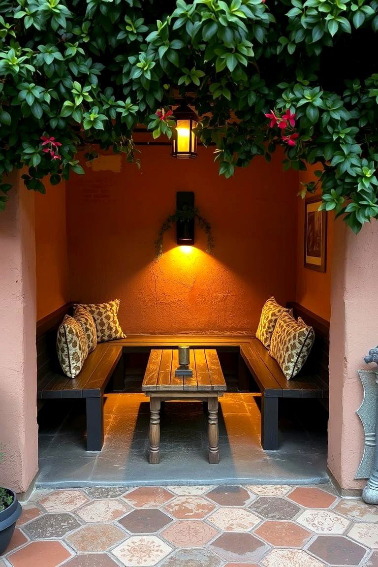 Secluded Seating Nook - 24 front yard spanish style landscaping ideas