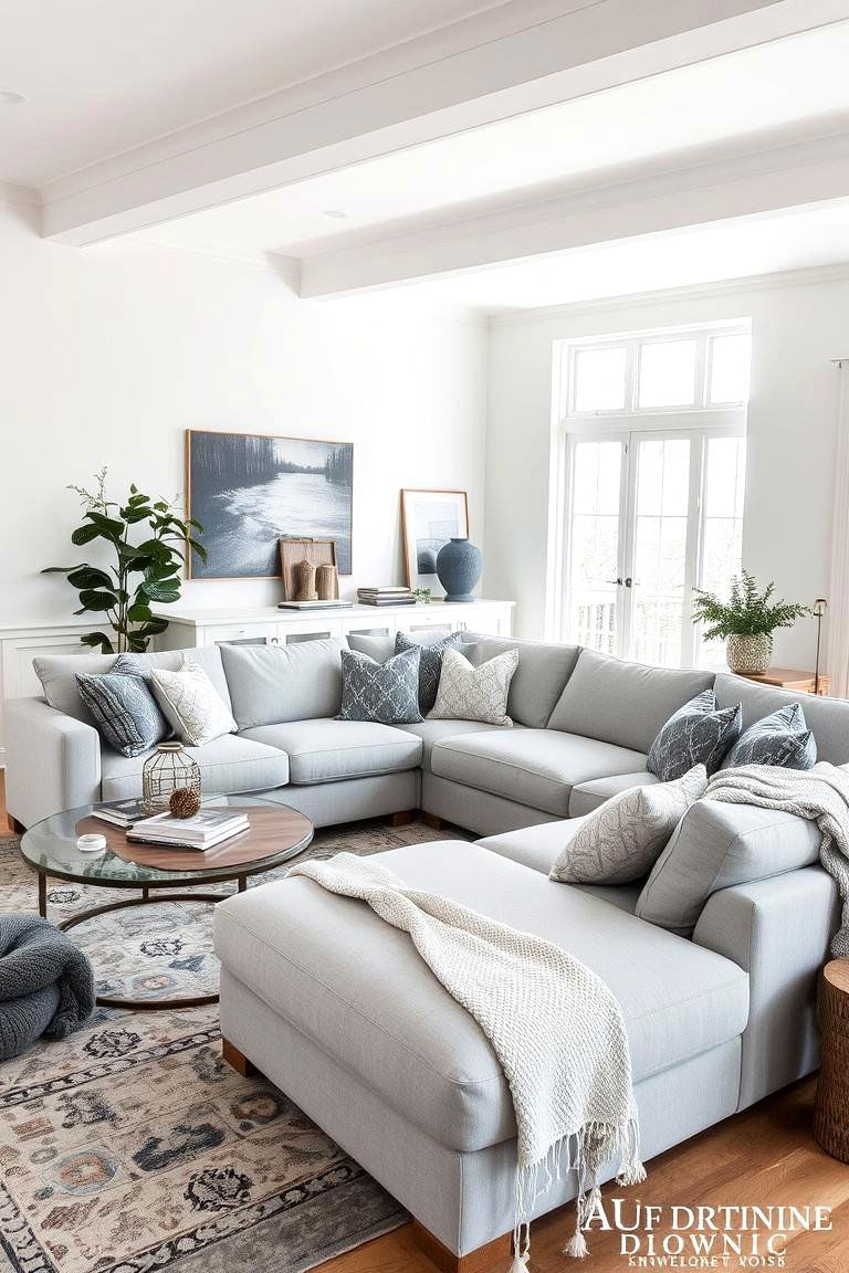Sectional Sofa Focus - 24 Grey and White Living Room Ideas