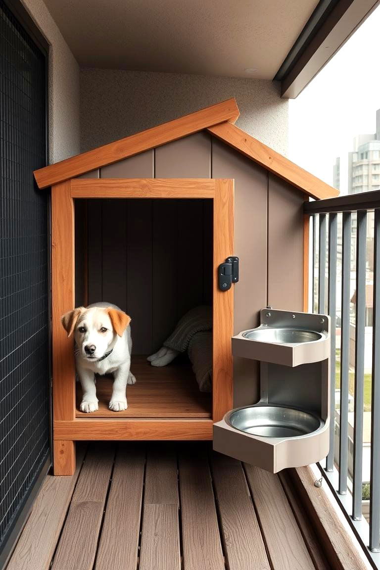 Secured Dog House - 24 Dog Balcony Ideas