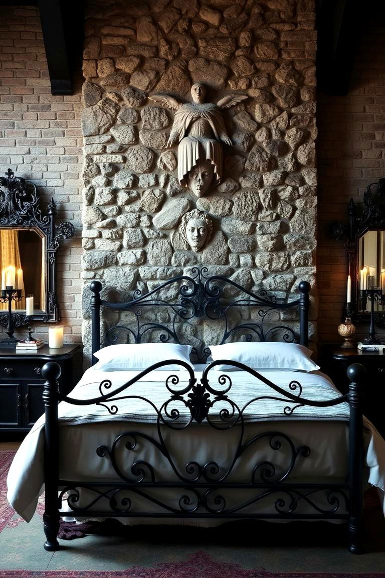 Select Ornate and Dark Wood Furniture - 24 Gothic Bedroom Ideas