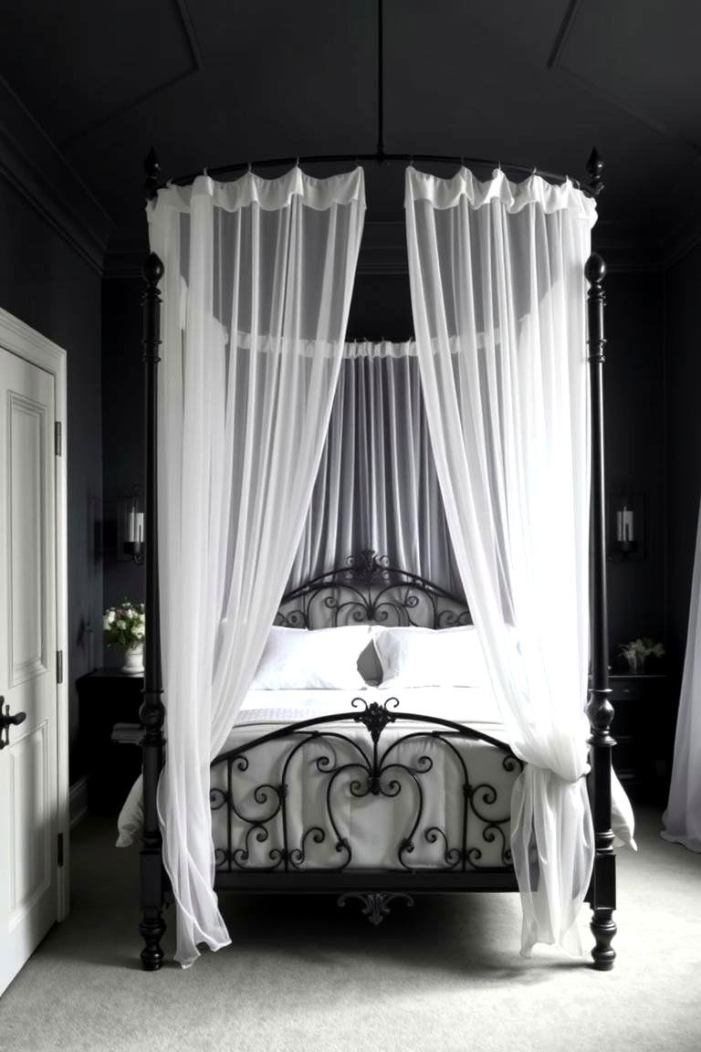 Select a Striking Four Poster Bed - 24 Gothic Bedroom Ideas