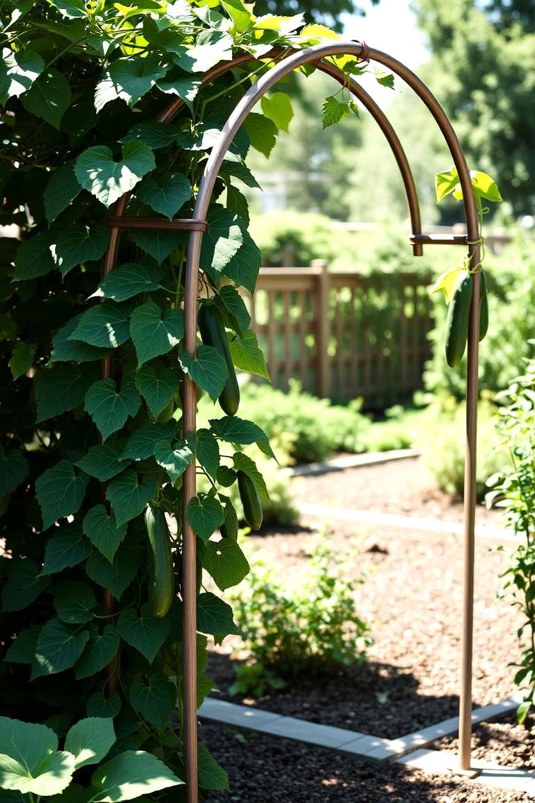 Self Supporting Climbing Arch Trellis for Cucumbers - 24 Cucumber Trellis Ideas